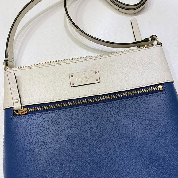 Genuine Kate Spade Women’s Roma Grove Street Colorblock Crossbody Blue/White Bag - Picture 2 of 11